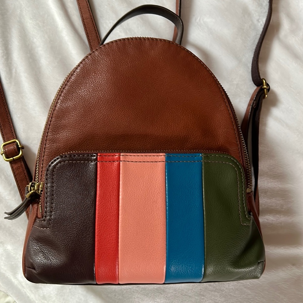 Fossil Backpack/Purse, brown leather! EUC